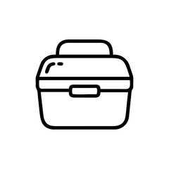 Simple Lunchbox Icon, Line Art Vector Illustration
