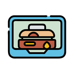  Lunchbox with Sandwich Icon, Meal Prep Vector Illustration