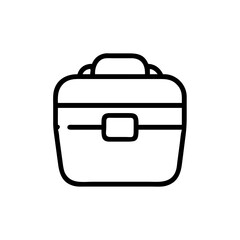 Simple Lunchbox Icon, Line Art Vector Illustration