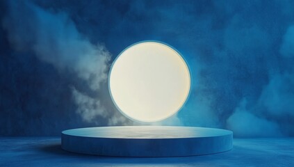 Modern, abstract, circular pedestal display