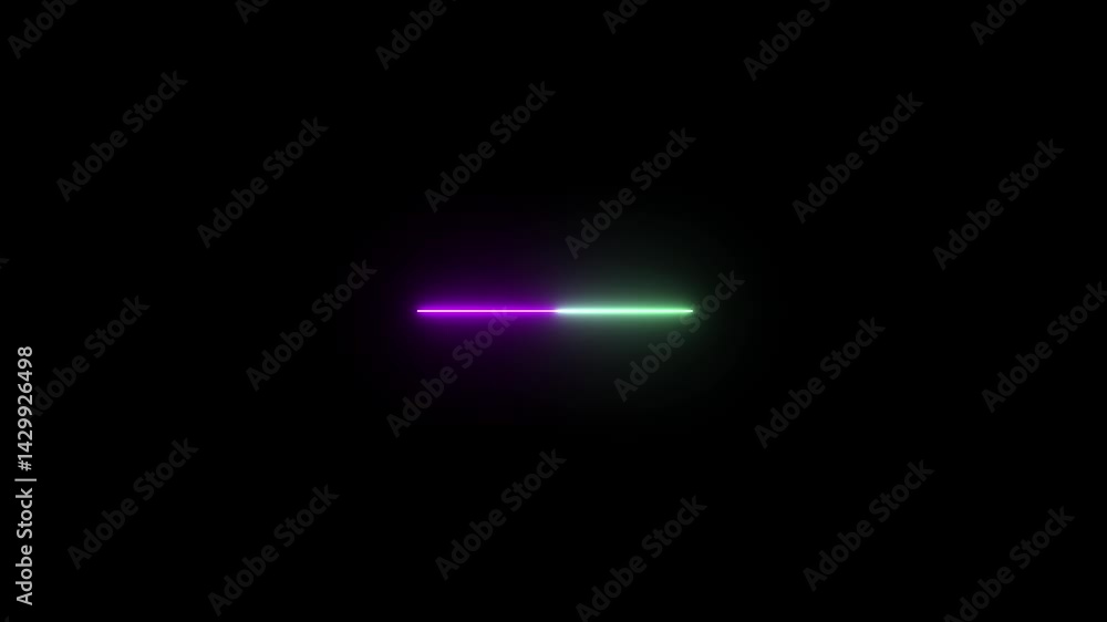 Aufkleber glowing neon straight neon line animated horizontal neon glowing line. moving from left to right mot