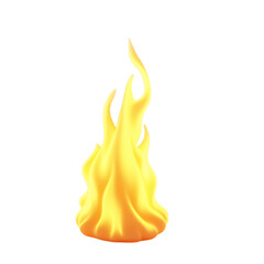 Flame-Illustration-Fire-Icon-Yellow-3D-Render-Isolated-Bright-Energy