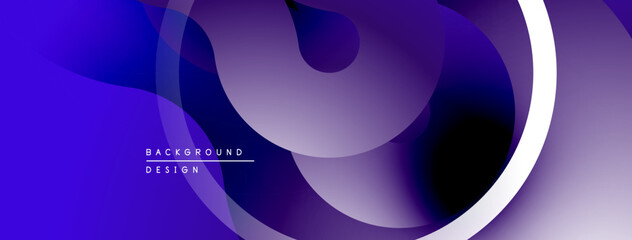 Abstract fluid shapes, purple hues, modern design. Gradient background creates dynamic visual effect. Minimalist composition.