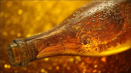 Golden bubbles rise in a champagne glass, celebrating life's sparkling moments.