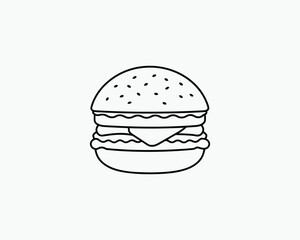 Burger Coloring Page Fast Food Fun Printable for Kids