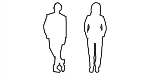 silhouettes of people working group of standing business people. business men and women vector icon.