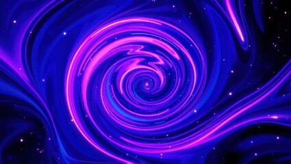 Vibrant purple and blue swirling vortex with glittering stars