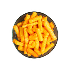 snack stick on a plate isolated