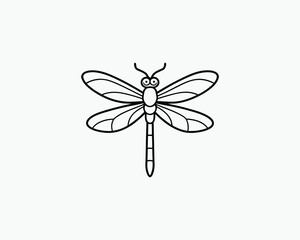 Dragonfly Coloring Page Insect Nature Line Drawing for Kids