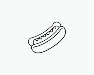 Hot Dog Coloring Page Printable Fast Food Coloring Sheet