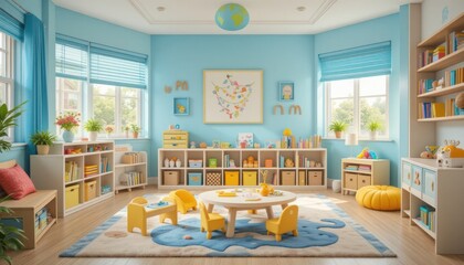 Bright and Cheerful Playroom Design: A Perfect Learning Environment for Young Children