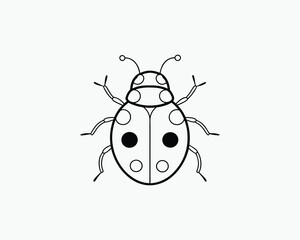 Ladybug Coloring Page Cute Insect Printable for Coloring Fun