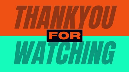  Bold Thank You Message in Vibrant Orange and Teal Theme.