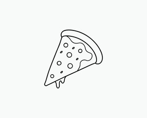 Pizza Coloring Page Fast Food Fun Line Drawing for Kids