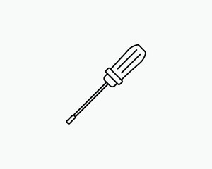 Screwdriver Coloring Page DIY Tool Line Drawing for Kids