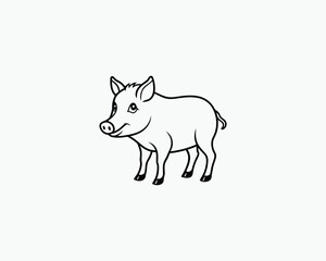 Wild Boar Coloring Page Forest Animal Printable for Coloring