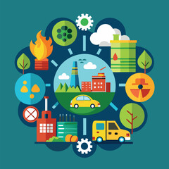 climate change vector illustration