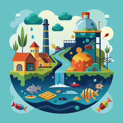 Obraz premium climate change vector illustration