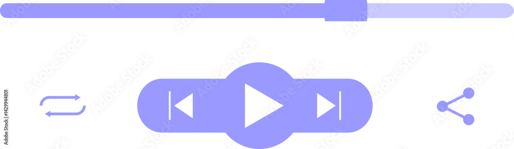 Poster music player interface element