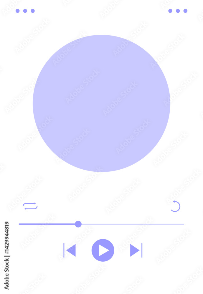 Poster music player interface element