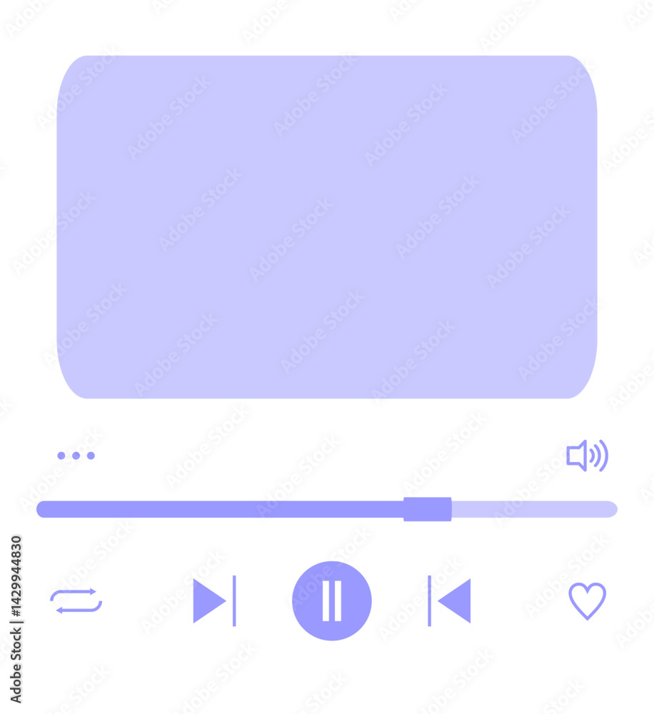 Poster music player interface element