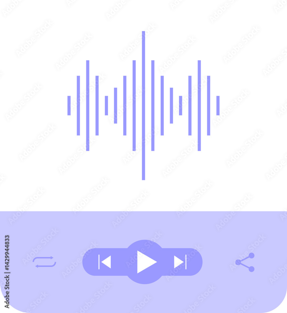 Poster music player interface element