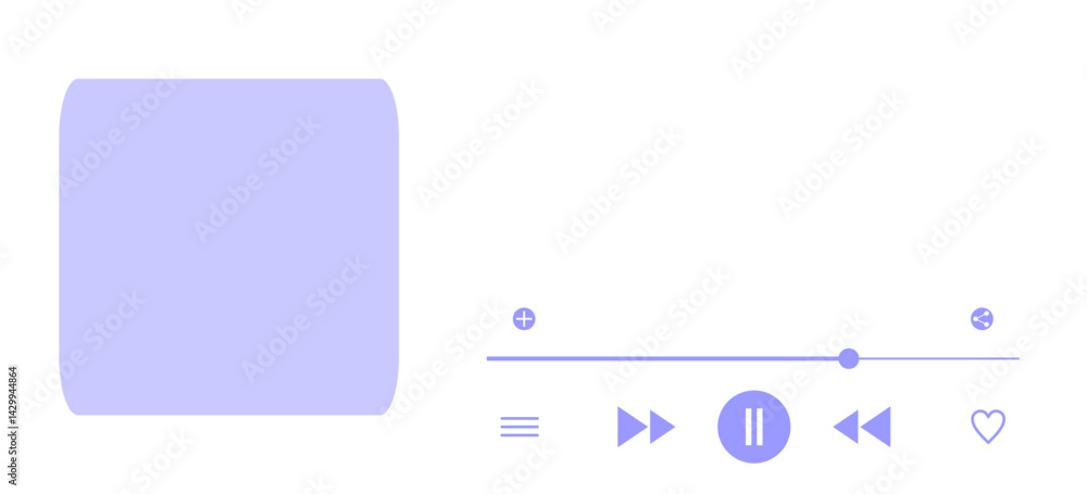 Poster music player interface element