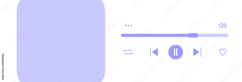 Poster music player interface element