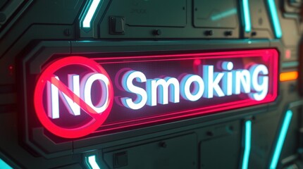 Futuristic no smoking sign