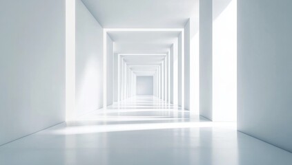 Fototapeta premium Empty, bright, modern hallway