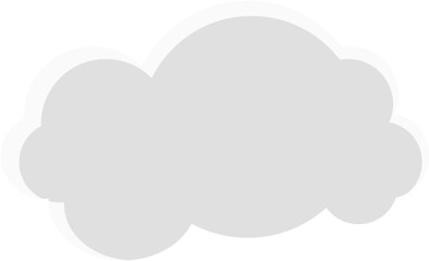 Obraz premium Minimal flat cloud vector illustration. Ideal for weather icons, sky backgrounds, app interfaces, kids visuals, and dreamy or peaceful-themed graphic designs.