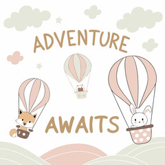 Adventure Awaits – Hot Air Balloon Animals