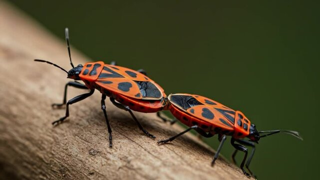 Macro Video of Mating Firebugs in Nature