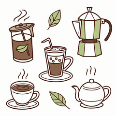 Coffee & Tea Flat Icons