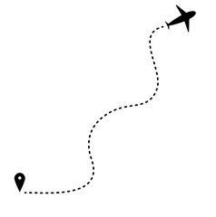 travel route doodle illustration