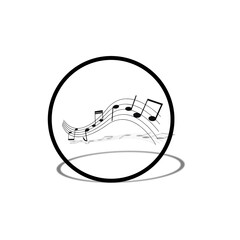 music notes vector illustrations on white 