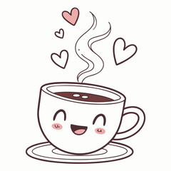 Smiling Coffee Cup Character