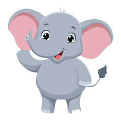 Naklejka premium Happy Baby Elephant Cartoon