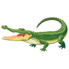 Obraz premium Cartoon Crocodile with Open Mouth