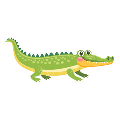 Smiling Cartoon Crocodile