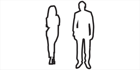 silhouettes of people working group of standing business people. business men and women vector icon.