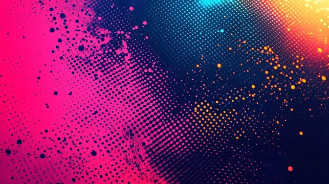 vibrant abstract halftone dot pattern with neon colors for digital art and design inspiration