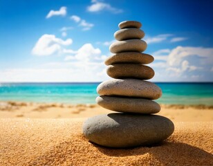 Fototapeta premium image of wellness and mindfulness with a stacked 