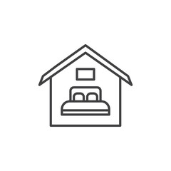 Accomodation icons vector icon design. modern flat and line design