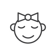 Baby girl face icons vector icon design. modern flat and line design