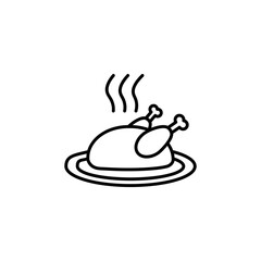 Baked turkey icons vector icon design. modern flat and line design