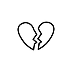 Broken heart icons vector icon design. modern flat and line design