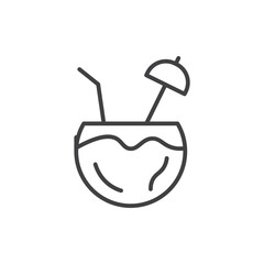 Coconut drink icons vector icon design. modern flat and line design