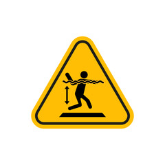 Deep water warning signs vector icon design. modern flat and line design