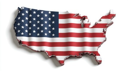 The united states map with the american flag symbolizing global business and foreign trade opportunities for growth